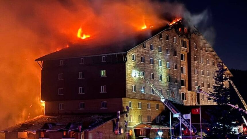 Fire At Turkey Ski Resort