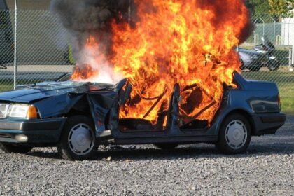 Car Burning in Summer