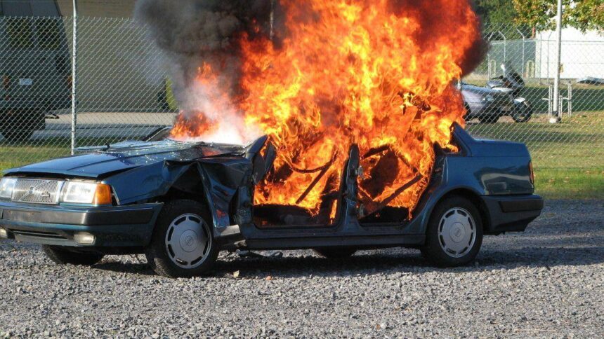 Car Burning in Summer