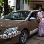Cow Dung Coated Car