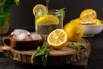 Drinking Lemon Water