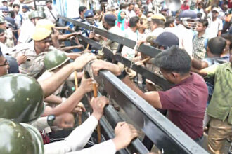 Protest at Bikash Bhavan