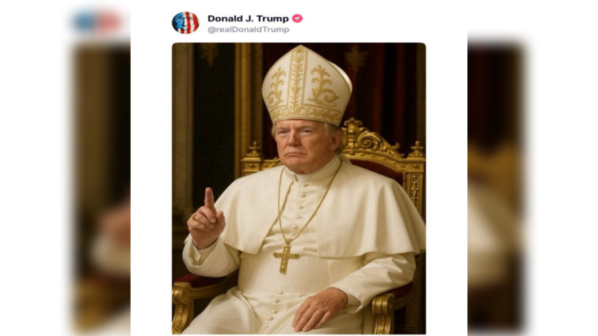 Trump in Pope Dress