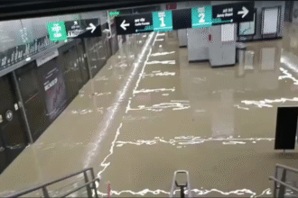 Underground Metro Station Flooded