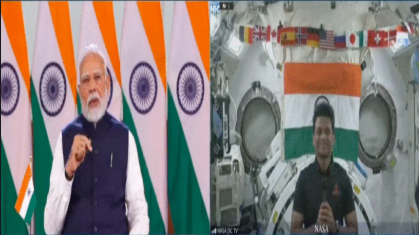 Modi interact with Shubhanshu Shukla