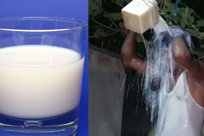 Man Bathe in Milk