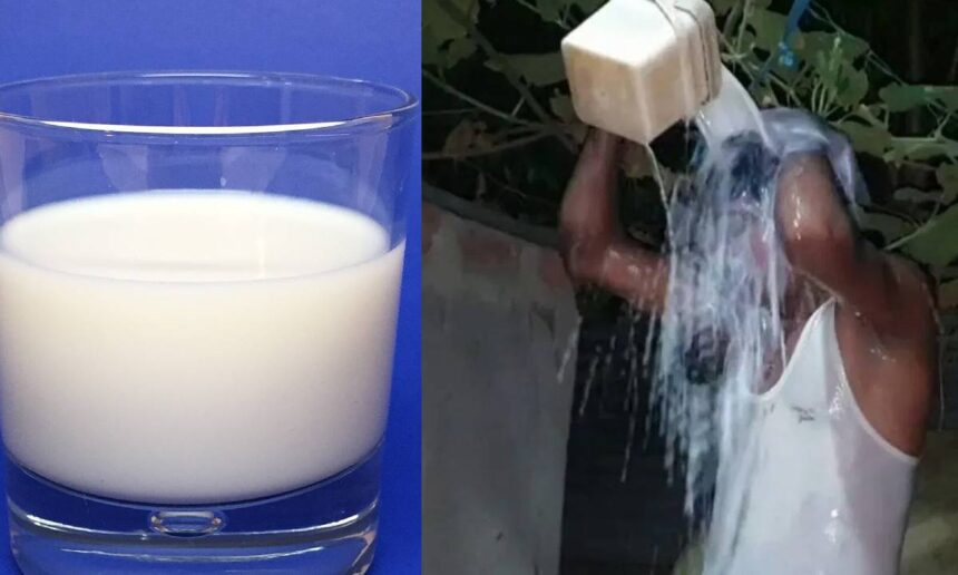Man Bathe in Milk