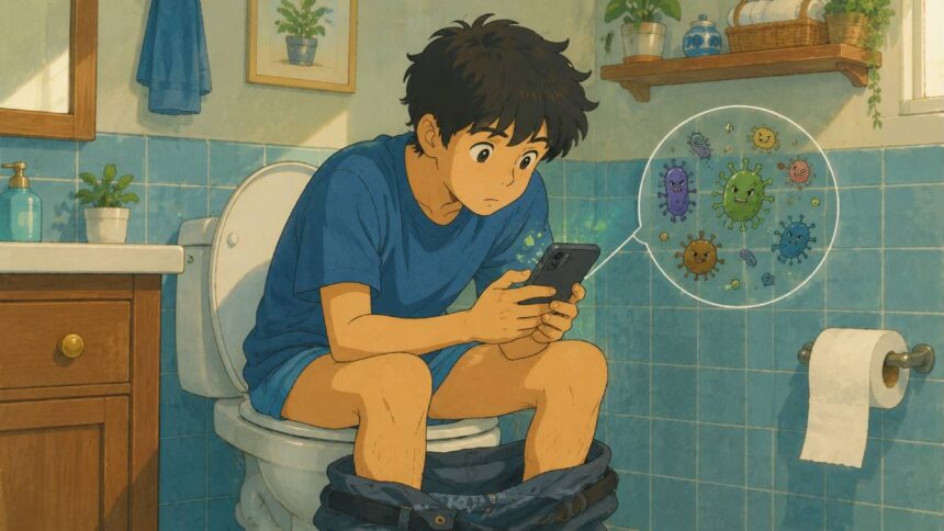 Mobile in Toilet